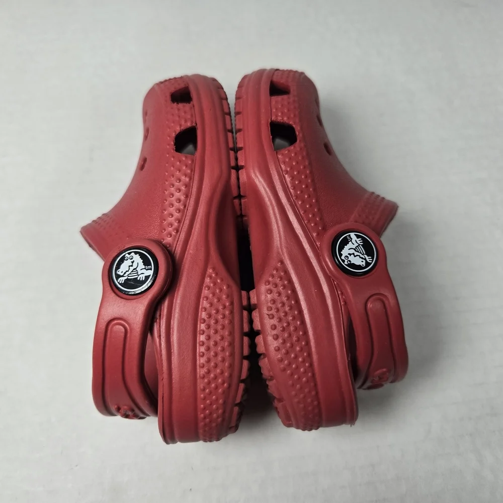 CROCS Red Classic Clogs Slippers Unisex Kids Size C6 Toddler Baby